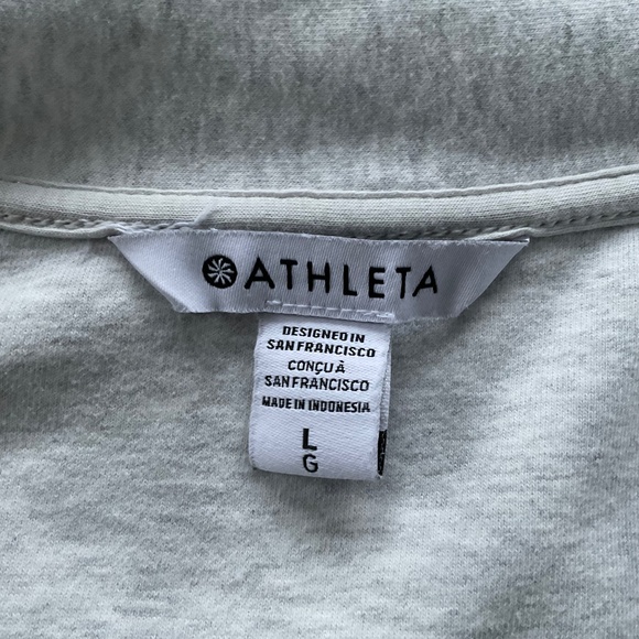 Athleta Studio Wrap Cardigan Sz L Light Gray Tie Front Open Sweatshirt Yoga Gym - Picture 2 of 8